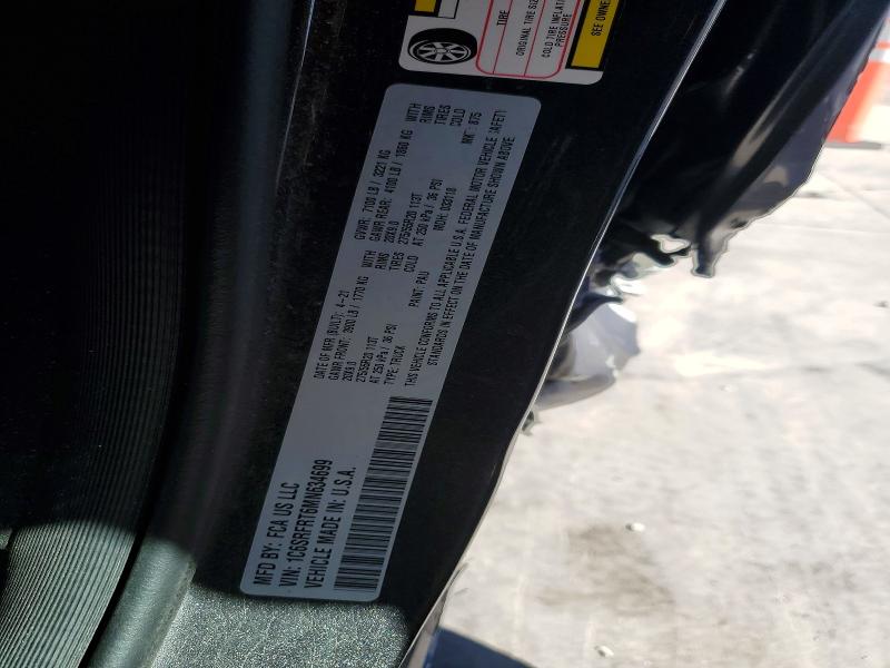 Продаж на аукціоні авто 2021 Ram 1500, vin: 1C6SRFRT6MN634699, номер лоту: 57439276