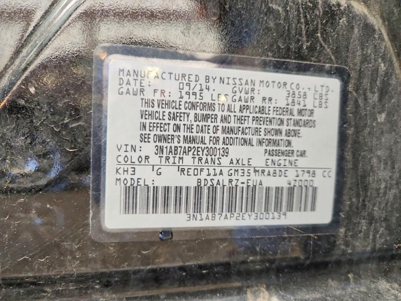 Продажа на аукционе авто 2014 Nissan Sentra, vin: 3N1AB7AP2EY300139, номер лота: 55455456