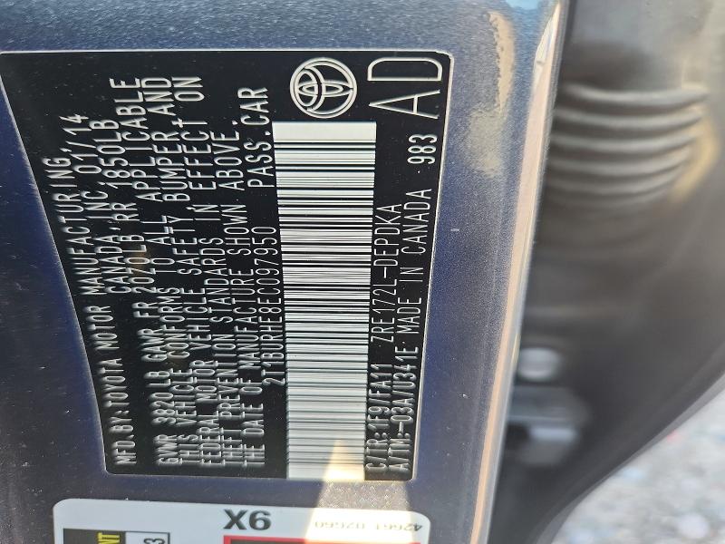 Продаж на аукціоні авто 2014 Toyota Corolla, vin: 2T1BURHE8EC097950, номер лоту: 85460165