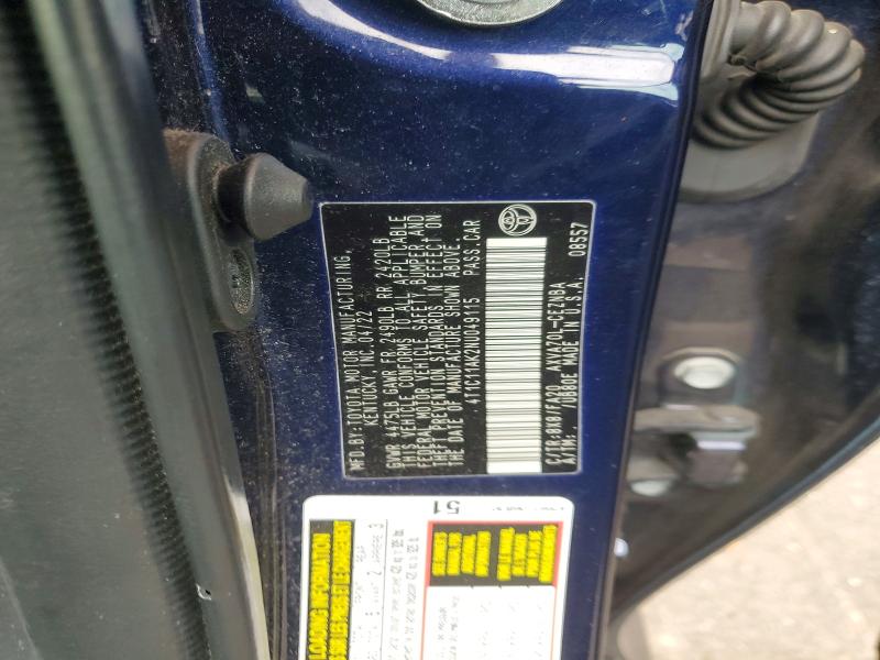 Aukcja sprzedaży 2022 Toyota Camry, vin: 4T1C11AK2NU049115, numer aukcji: 56176576