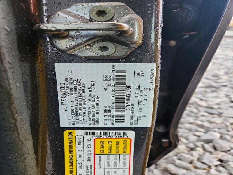 Продажа на аукционе авто 2019 Ford Fusion, vin: 3FA6P0HD9KR159301, номер лота: 56488346
