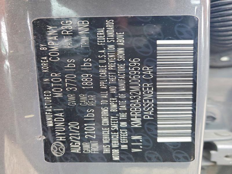 2021 Hyundai Venue მანქანა იყიდება აუქციონზე, vin: KMHRB8A32MU069596, აუქციონის ნომერი: 54588606