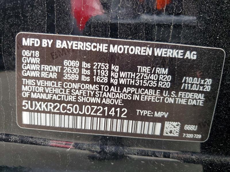 Aukcja sprzedaży 2018 Bmw X5, vin: 5UXKR2C50J0Z21412, numer aukcji: 57252996