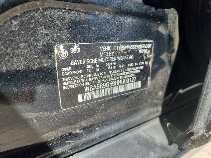 Aukcja sprzedaży 2017 Bmw 330, vin: WBA8B9G59HNU09127, numer aukcji: 58152136