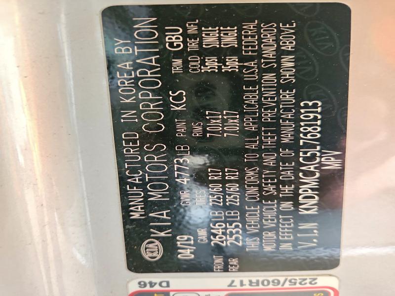2020 Kia Sportage მანქანა იყიდება აუქციონზე, vin: KNDPMCAC5L7681913, აუქციონის ნომერი: 55926906