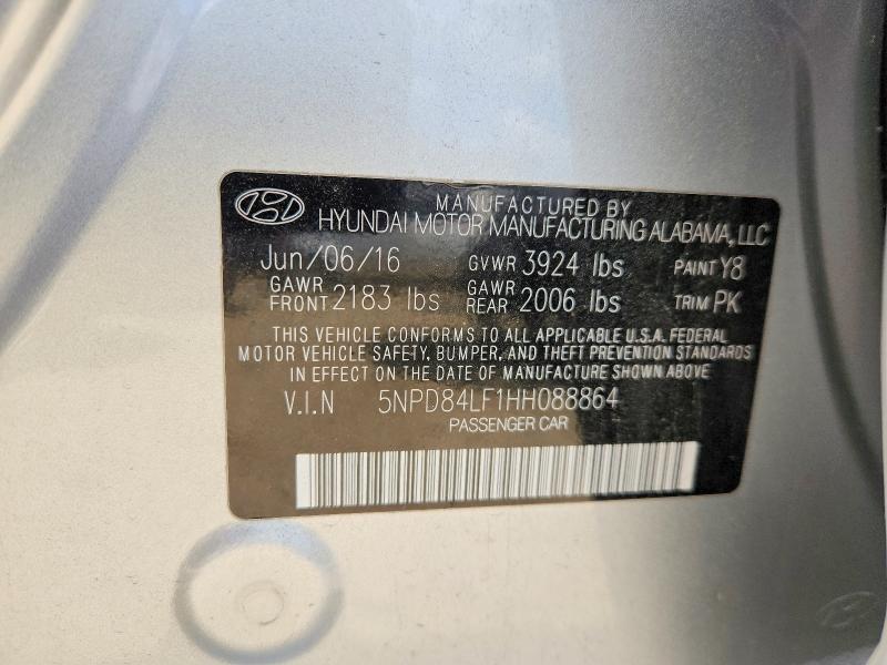 Aukcja sprzedaży 2017 Hyundai Elantra, vin: 5NPD84LF1HH088864, numer aukcji: 56574196