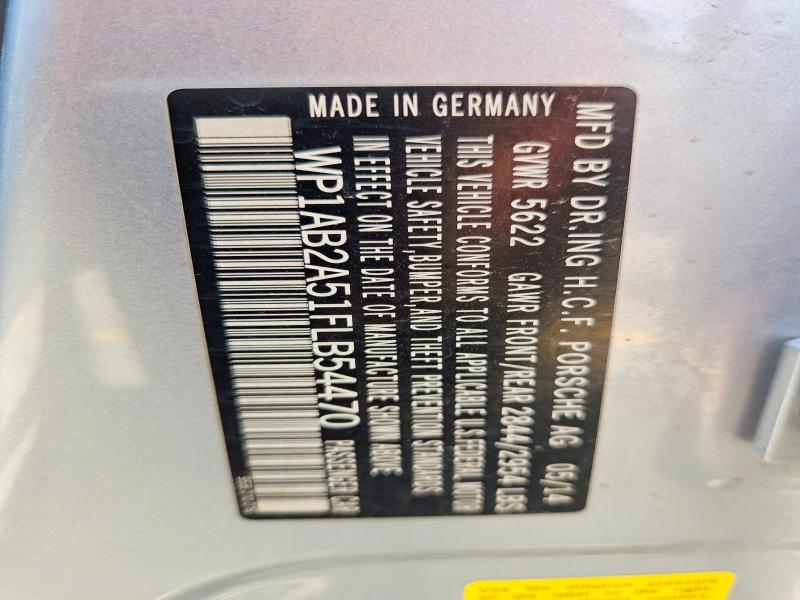 Продаж на аукціоні авто 2015 Porsche Macan, vin: WP1AB2A51FLB54470, номер лоту: 59319376