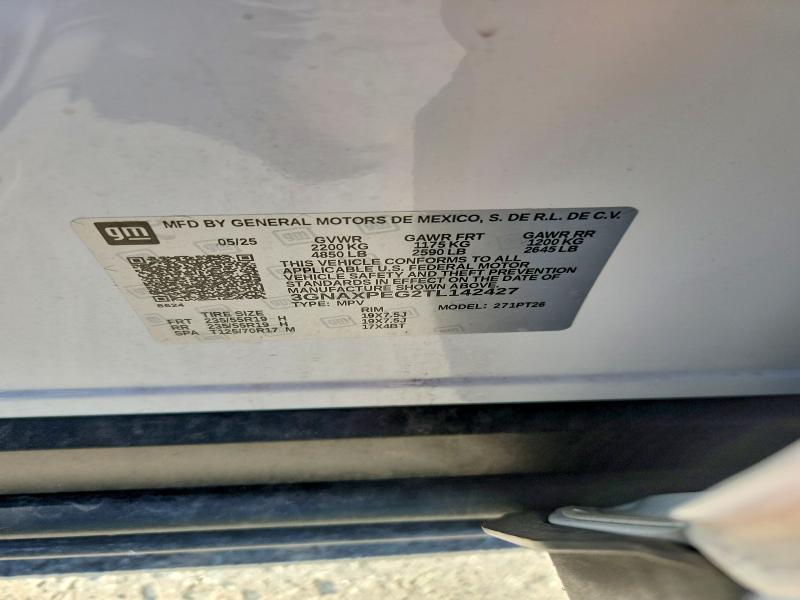 2026 Chevrolet Equinox მანქანა იყიდება აუქციონზე, vin: 3GNAXPEG2TL142427, აუქციონის ნომერი: 58494046