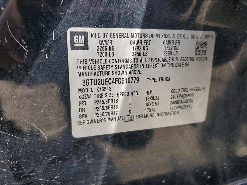 59184796 :رقم المزاد ، 3GTU2UEC4FG510779 vin ، 2015 Gmc Sierra مزاد بيع
