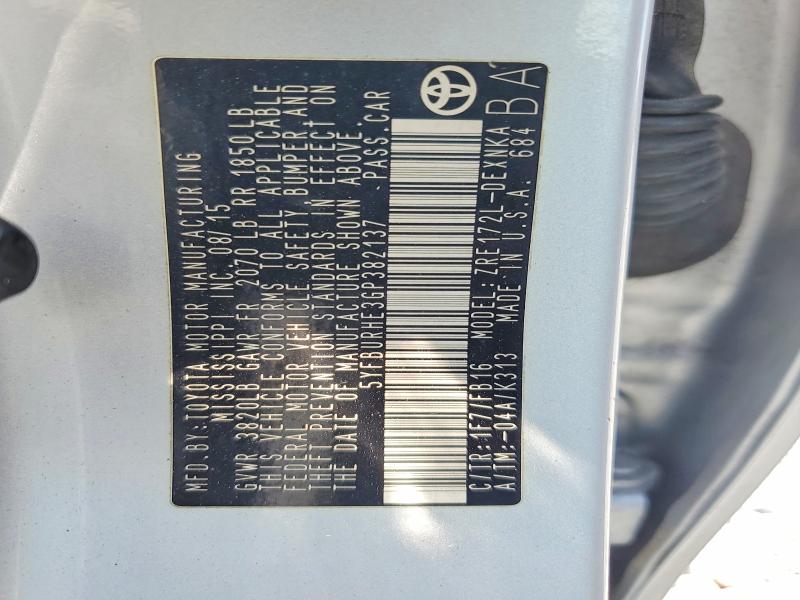 56513056 :رقم المزاد ، 5YFBURHE3GP382137 vin ، 2016 Toyota Corolla مزاد بيع