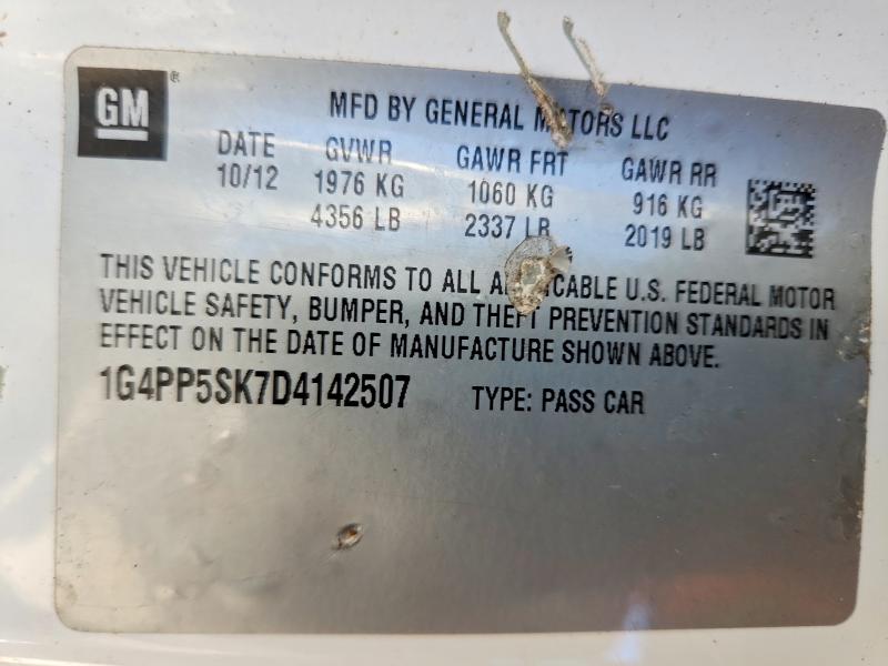 2013 Buick Verano მანქანა იყიდება აუქციონზე, vin: 1G4PP5SK7D4142507, აუქციონის ნომერი: 54925176