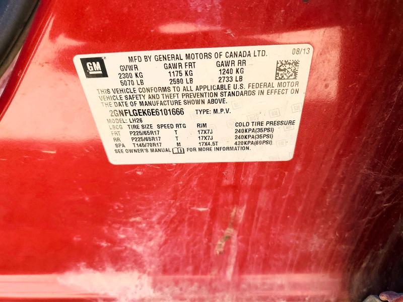 Продаж на аукціоні авто 2014 Chevrolet Equinox, vin: 2GNFLGEK6E6101666, номер лоту: 57350786