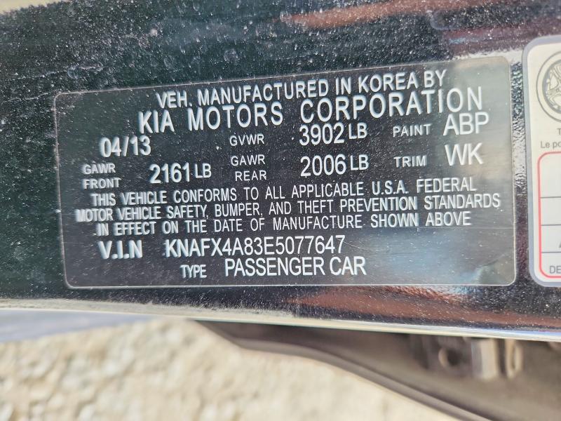 56370536 :رقم المزاد ، KNAFX4A83E5077647 vin ، 2014 Kia Forte مزاد بيع