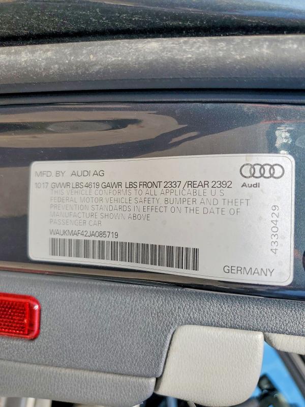 Aukcja sprzedaży 2018 Audi A4, vin: WAUKMAF42JA085719, numer aukcji: 56101866