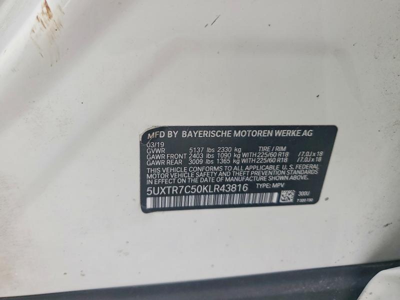 Продажа на аукционе авто 2019 Bmw X3, vin: 5UXTR7C50KLR43816, номер лота: 59179976