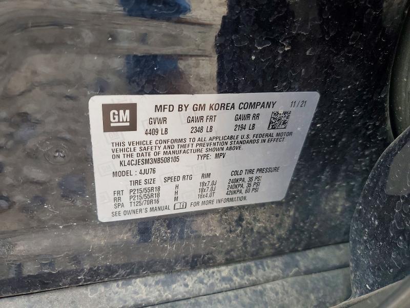 Aukcja sprzedaży 2022 Buick Encore, vin: KL4CJESM3NB508105, numer aukcji: 56441426