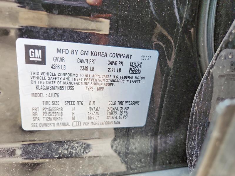 Продажа на аукционе авто 2022 Buick Encore, vin: KL4CJASM7NB511355, номер лота: 55910566