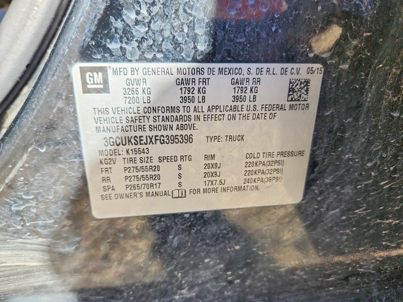 Aukcja sprzedaży 2015 Chevrolet Silverado, vin: 3GCUKSEJXFG395396, numer aukcji: 57177896