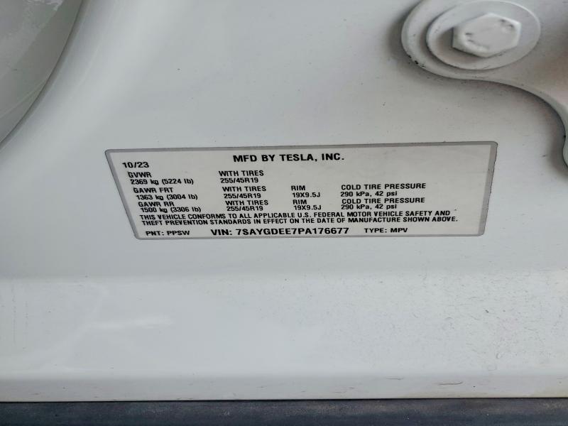 Aukcja sprzedaży 2023 Tesla Model Y, vin: 7SAYGDEE7PA176677, numer aukcji: 57031636