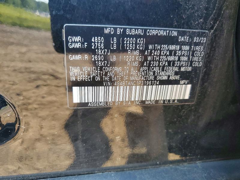 Aukcja sprzedaży 2023 Subaru Outback, vin: 4S4BTANC1P3196124, numer aukcji: 56305166
