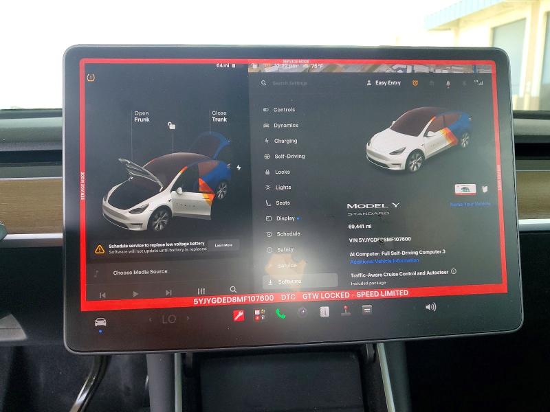 Aukcja sprzedaży 2021 Tesla Model Y, vin: 5YJYGDED8MF107600, numer aukcji: 58239576