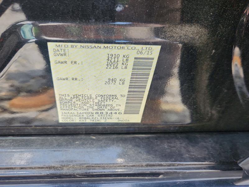 59215006 :رقم المزاد ، 1N4AL3AP0FN883446 vin ، 2015 Nissan Altima مزاد بيع
