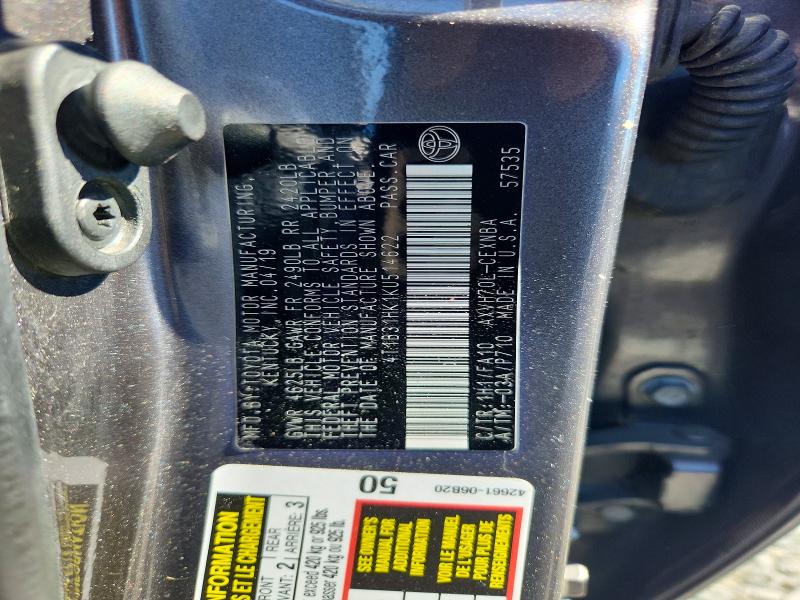 2019 Toyota Camry მანქანა იყიდება აუქციონზე, vin: 4T1B31HK1KU514622, აუქციონის ნომერი: 56082946