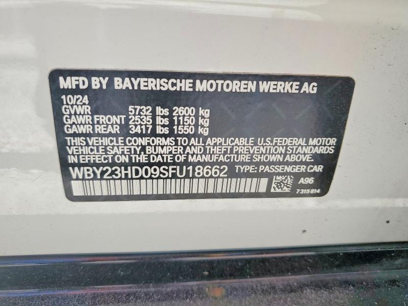 Продаж на аукціоні авто 2025 Bmw I4, vin: WBY23HD09SFU18662, номер лоту: 57293726