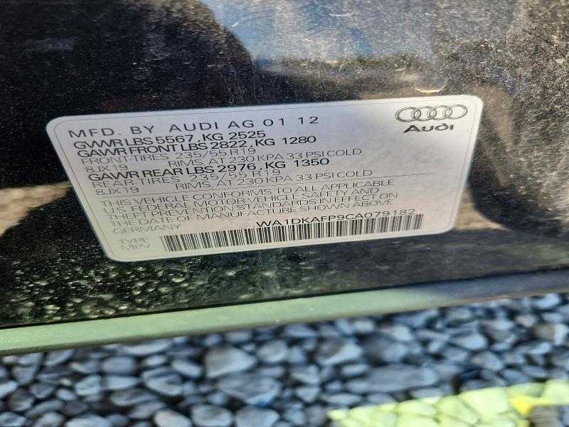 2012 Audi Q5 მანქანა იყიდება აუქციონზე, vin: WA1DKAFP9CA079182, აუქციონის ნომერი: 55793626