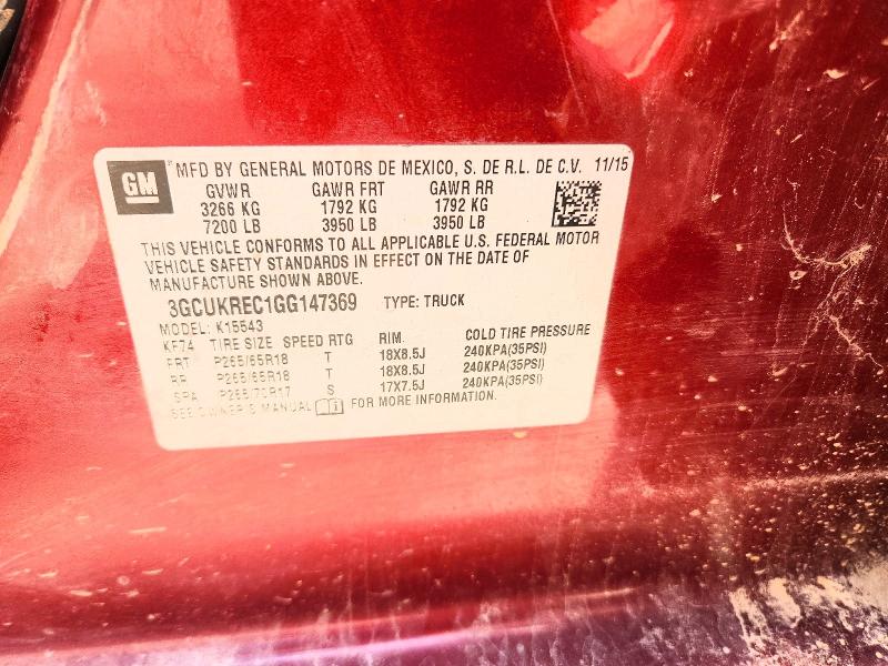 Продажа на аукционе авто 2016 Chevrolet Silverado, vin: 3GCUKREC1GG147369, номер лота: 56481256