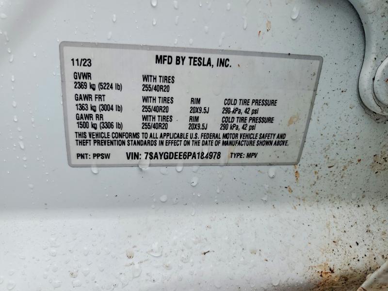 Продажа на аукционе авто 2023 Tesla Model Y, vin: 7SAYGDEE6PA184978, номер лота: 57898766