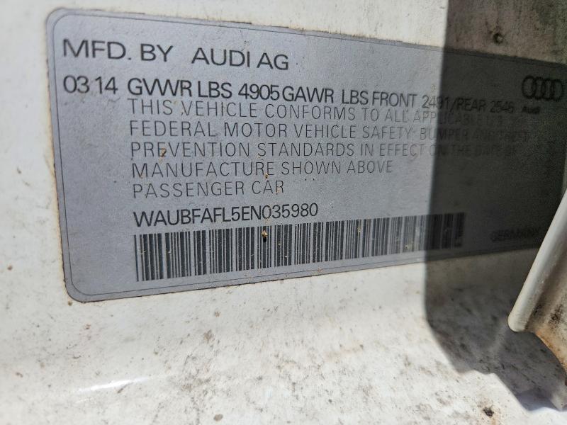 Продаж на аукціоні авто 2014 Audi A4, vin: WAUBFAFL5EN035980, номер лоту: 56613316
