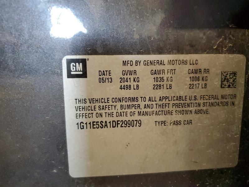 2013 Chevrolet Malibu მანქანა იყიდება აუქციონზე, vin: 1G11E5SA1DF299079, აუქციონის ნომერი: 54968186