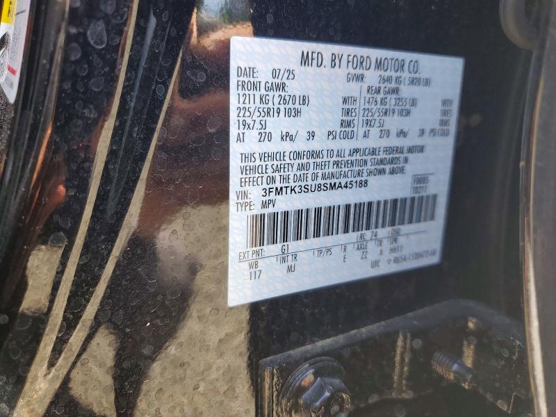 57248906 :رقم المزاد ، 3FMTK3SU8SMA45188 vin ، 2025 Ford Mustang Mach-e مزاد بيع