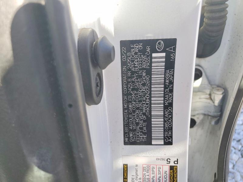 56313656 :رقم المزاد ، JTHX3JBH0N2052690 vin ، 2022 Lexus Ux 200 مزاد بيع