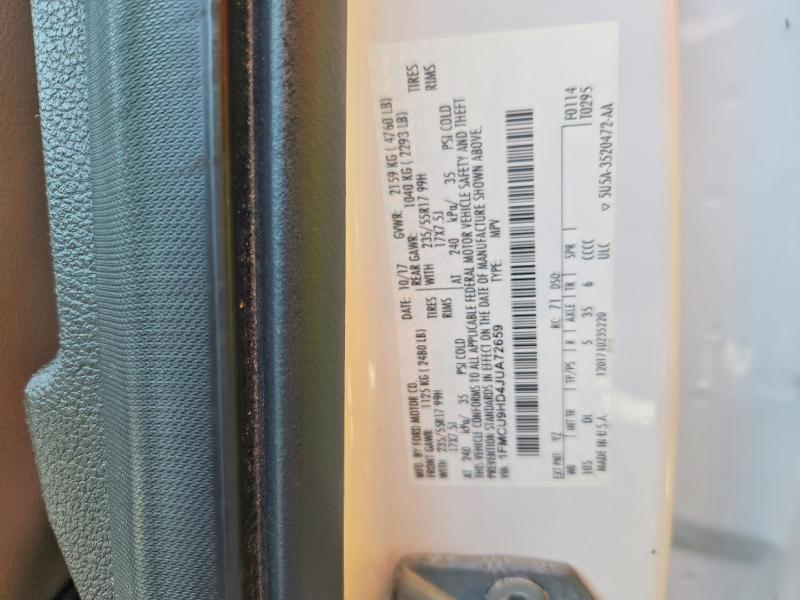 85453985 :رقم المزاد ، 1FMCU9HD4JUA72659 vin ، 2018 Ford Escape مزاد بيع