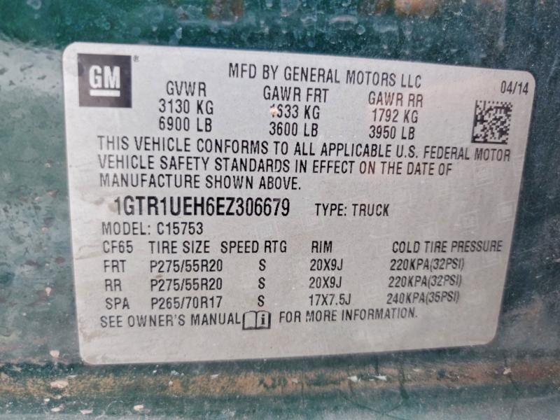 57321366 :رقم المزاد ، 1GTR1UEH6EZ306679 vin ، 2014 Gmc Sierra مزاد بيع