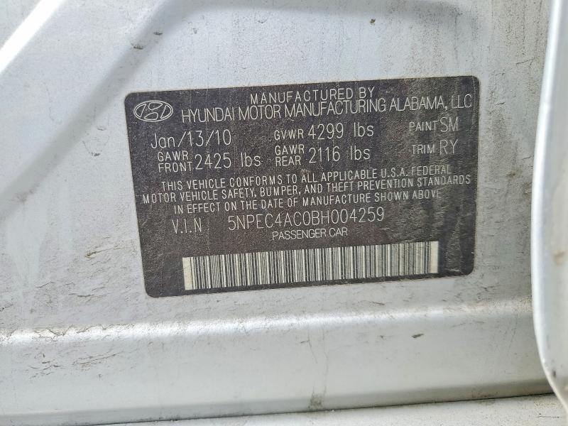 Aukcja sprzedaży 2011 Hyundai Sonata, vin: 5NPEC4AC0BH004259, numer aukcji: 58195166
