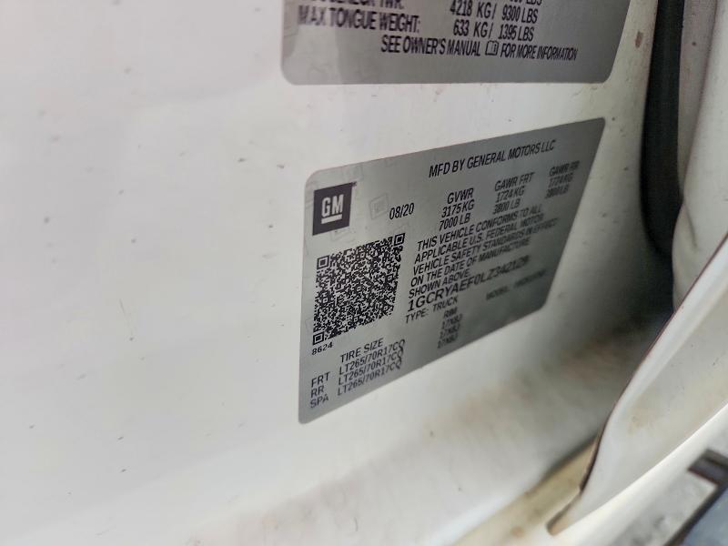 Aukcja sprzedaży 2020 Chevrolet Silverado, vin: 1GCRYAEF0LZ342129, numer aukcji: 58379446