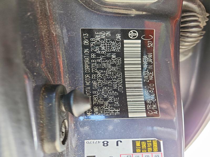 55708916 :رقم المزاد ، JTDKN3DU5D1717650 vin ، 2013 Toyota Prius مزاد بيع
