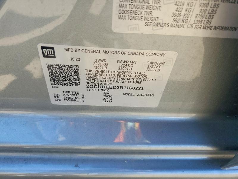 Aukcja sprzedaży 2024 Chevrolet Silverado, vin: 2GCUDEED2R1160221, numer aukcji: 55566316