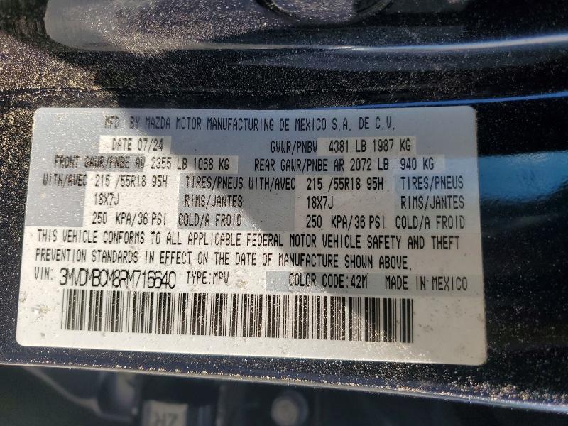 55032586 :رقم المزاد ، 3MVDMBCM8RM716640 vin ، 2024 Mazda Cx-30 مزاد بيع