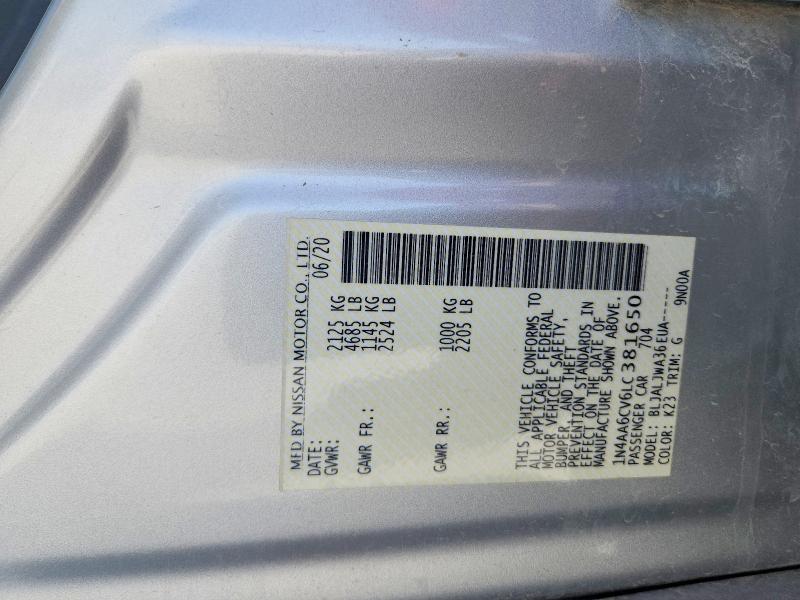 Aukcja sprzedaży 2020 Nissan Maxima, vin: 1N4AA6CV6LC381650, numer aukcji: 56444186