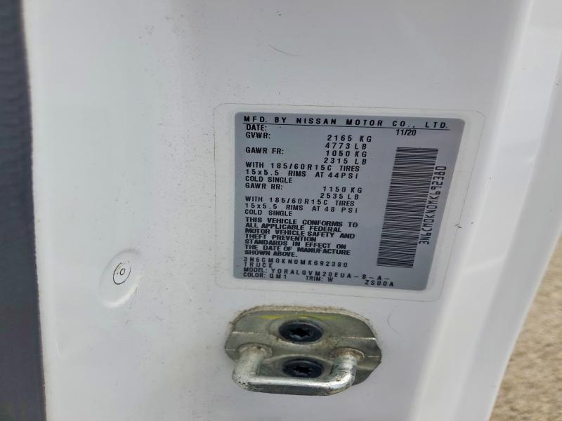 Aukcja sprzedaży 2021 Nissan Nv200, vin: 3N6CM0KN0MK692380, numer aukcji: 57227306