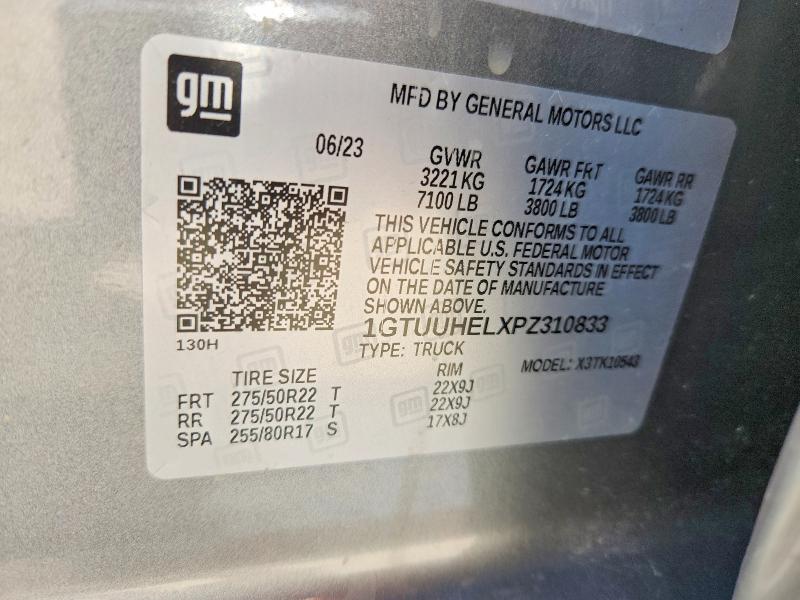 2023 Gmc Sierra მანქანა იყიდება აუქციონზე, vin: 1GTUUHELXPZ310833, აუქციონის ნომერი: 57238276
