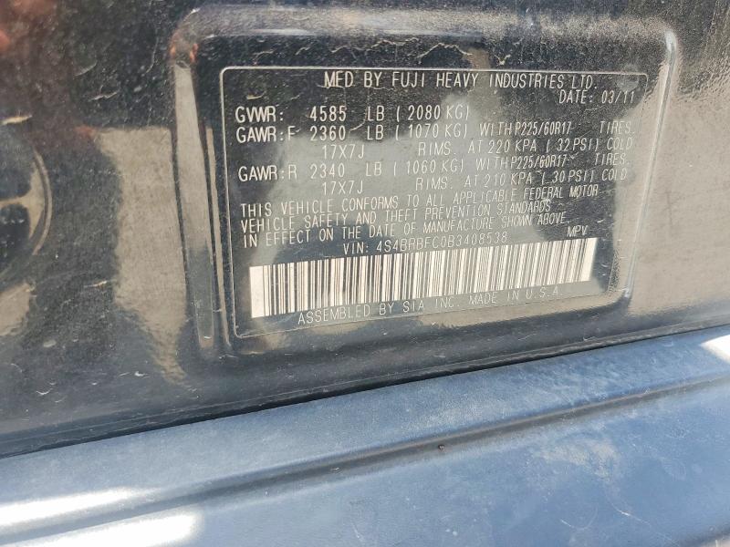 Aukcja sprzedaży 2011 Subaru Outback, vin: 4S4BRBFC0B3408538, numer aukcji: 57315206
