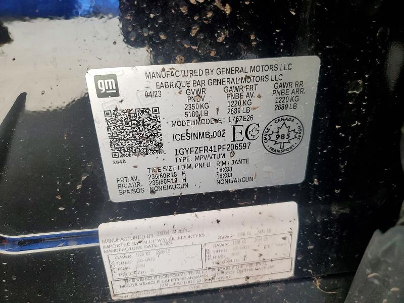 55277206 :رقم المزاد ، 1GYFZFR41PF206597 vin ، 2023 Cadillac Xt4 مزاد بيع