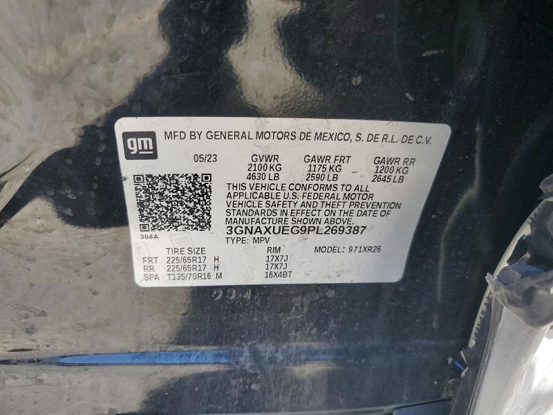 58193876 :رقم المزاد ، 3GNAXUEG9PL269387 vin ، 2023 Chevrolet Equinox مزاد بيع