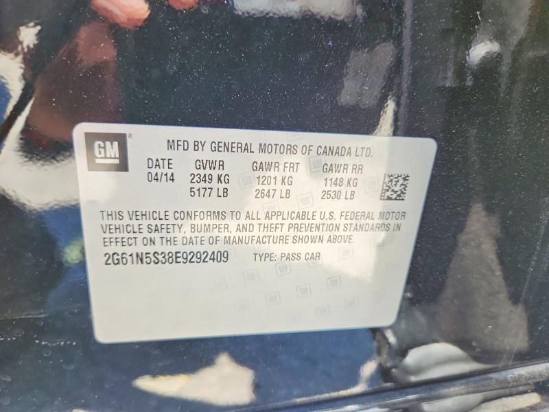 58920206 :رقم المزاد ، 2G61N5S38E9292409 vin ، 2014 Cadillac Xts مزاد بيع