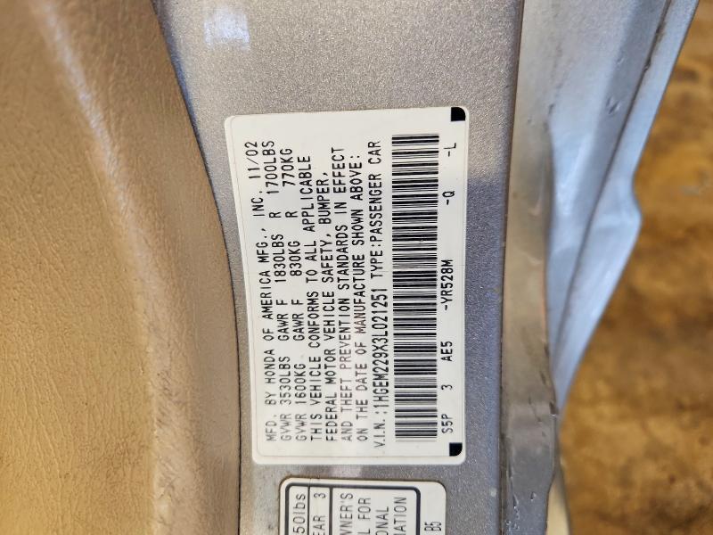 Aukcja sprzedaży 2003 Honda Civic, vin: 1HGEM229X3L021251, numer aukcji: 56280586